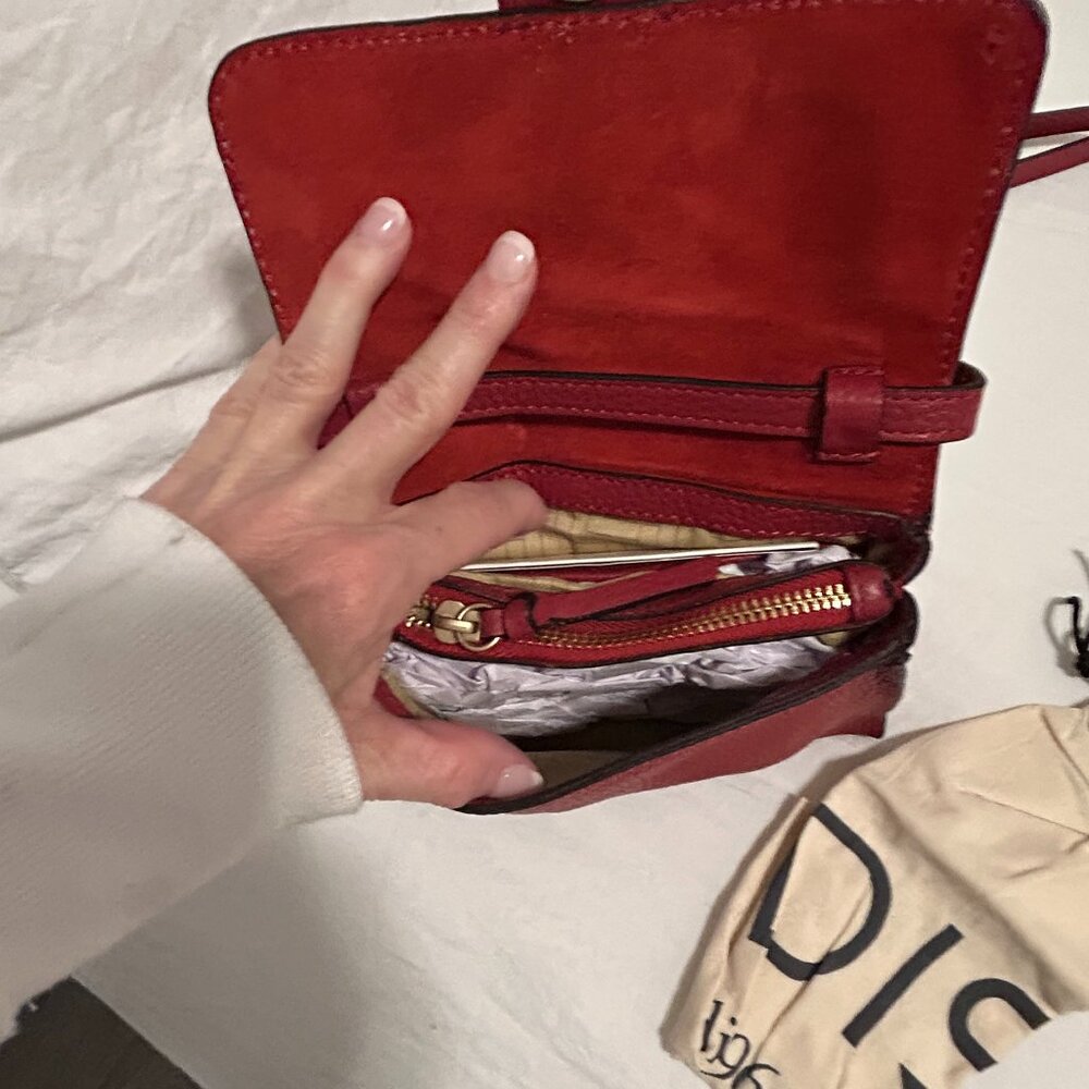 NWT! Women's Lodis "Addison" Red Designer Leather Mini Purse - Picture 12 of 16